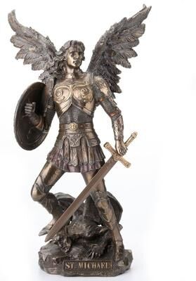 Veronese Design 12.8 in H St. Michael Standing on Demon Figurine Poly Resin