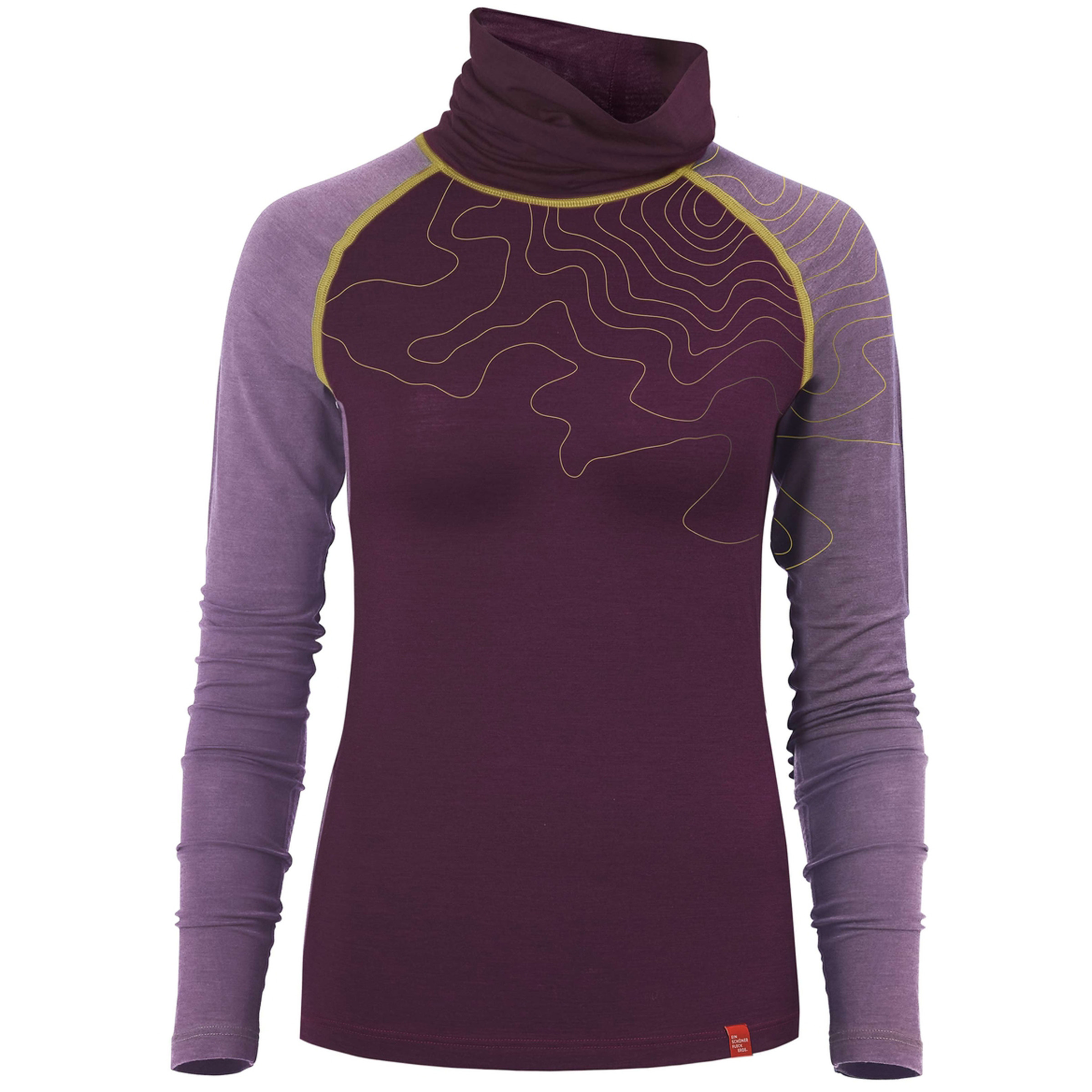 Ein schöner Fleck Erde Innergebirg Damen Langarm Unterhemden lila Größe XS Lifestyle | Skifahren Hautfreundlich Merinowolle | Lyocell (Tencel)