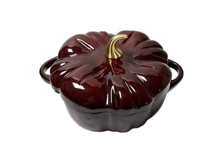 Kürbis-Cocotte Dutch Oven Mit Deckel – Kochtopf Aus Gusseisen, Antihaftbeschichtet – Für Kürbiseintopf Oder Suppe Für 3–5 Personen – Geschenk Deko Für Halloween