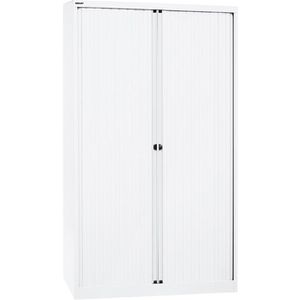 Bisley Rollladenschrank ET412194S, aus Metall, abschließbar, 120 x 197,9 x 43cm, weiß, 4 Böden