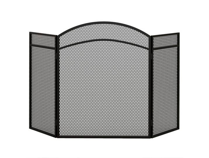 Homcom Kaminschutzgitter, Klappbares Kamingitter mit 3 Paneelen, 96 x 60 cm, Schwarz, Metall, 1x60x96 cm, Kleinmöbel, Kamine & Zubehör