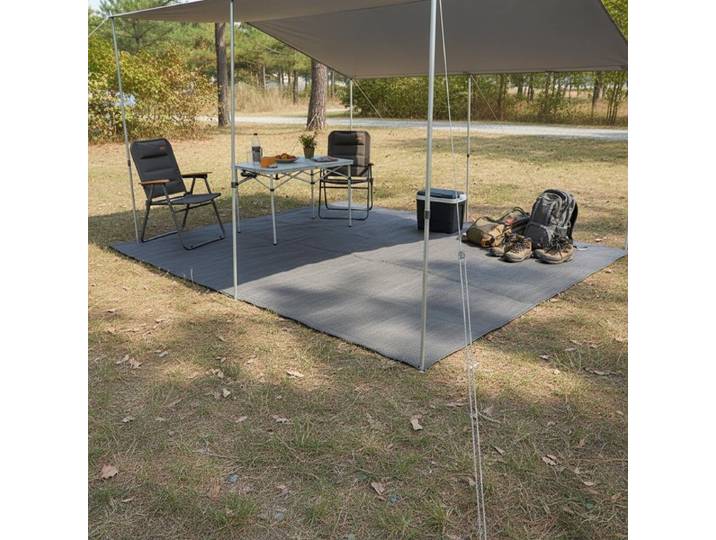 Tapis de tente anthracite 250x600 cm, tapis antidérapant pour le camping
