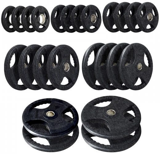 BodyMax Olympic Cast Iron Tri-Grip Weight Plates - Dark Grey 225kg Set