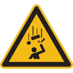 König Werbeanlagen Warnschild, Warnung vor herabfallenden Gegenständen W035 - ASR A1.3 (DIN EN ISO 7010) - 200 mm Folie selbstklebend