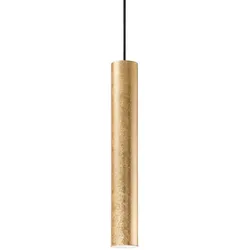 Ideal Lux Pendelleuchte LOOK SP1 D06, IP20, Ø 6cm / 40cm, GU10 max. 28W (inkl. LED 7W 3000K 540lm 50°, CRi >90, on-off), gold IDEA-141817