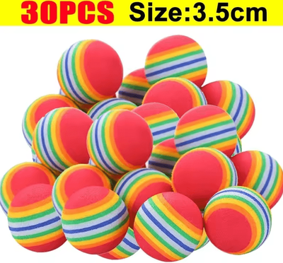 Inspire Curations RainbowBounce EVA Cat Toy Balls Interactive Chew & Chase Play Set 30pcs 3.5cm