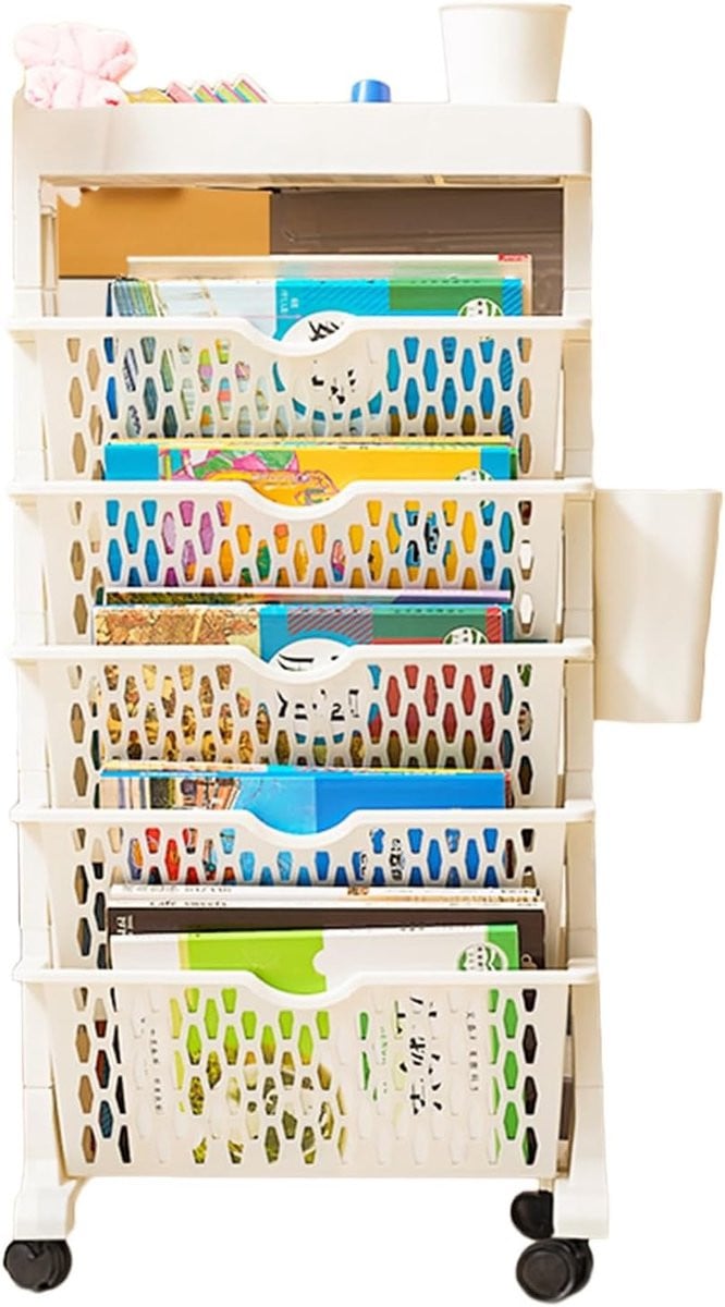 Mobiele Boekenplank Rolstoel Organizer Wit - 80 cm