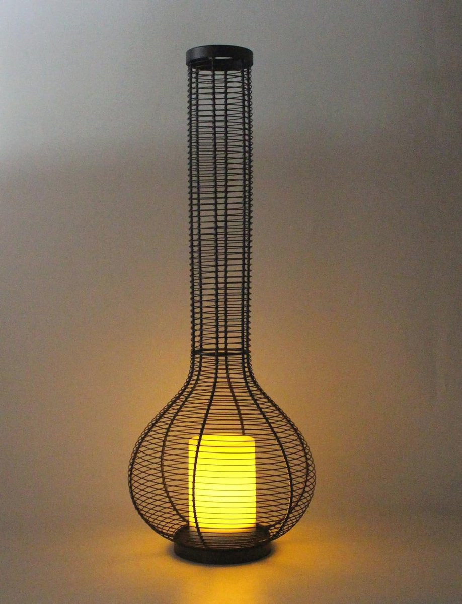 Zonne-energie Lantaarn XXL met LED Kaars - Tuinlamp met Sfeervolle Verlichting - Hoogte: 75 cm