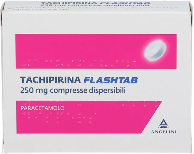 ANGELINI (A.C.R.A.F.) SpA Tachipirina, Flashtab 250 mg, 12 Compresse Dispersibili