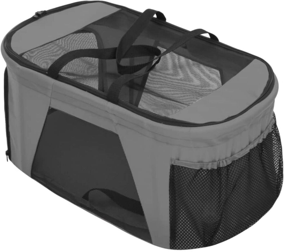 vidaXL Poussette pour chien pliante à 2 niveaux Gris 83x48x97 cm