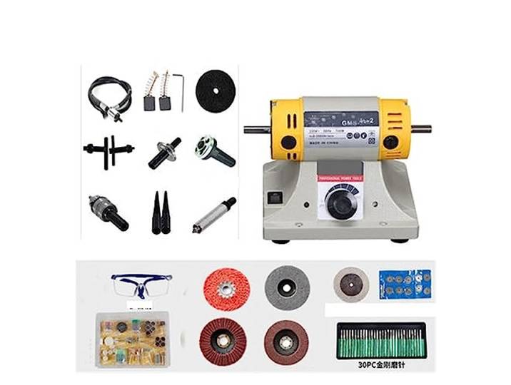 Magnetischer Becher, 350 W Stein Polieren Maschine DIY Holzbearbeitung Jade Schmuck Bench Drehmaschine Schleif Schneiden Schleifer(Generation 2)