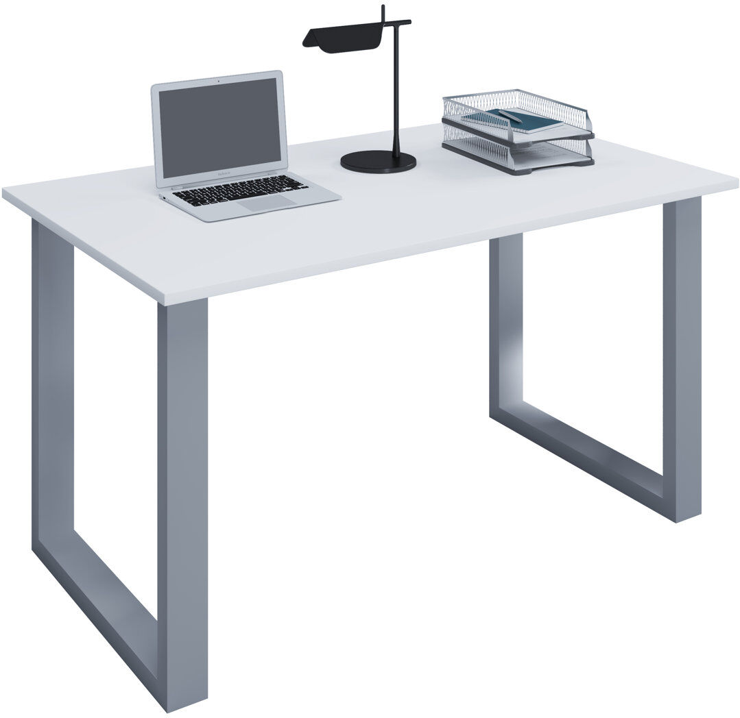 17 Stories Raisha Iron Writing Desk Black 76cm H x 110cm W x 80cm D