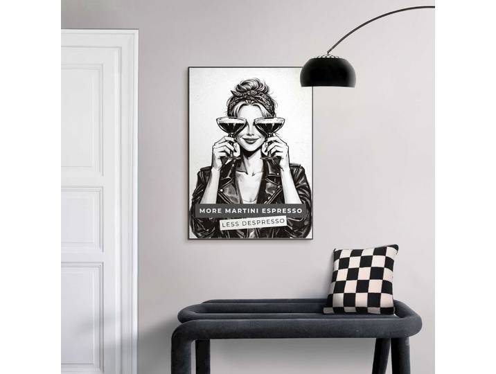 Bild mit Rahmen REINDERS Cocktail-Vibes , farbe bild(er): schwarz, weiß, B:50cm H:70cm T:1,6cm, MDF, Bilder, Bild mit Rahmen, Küche - Schwarz-Weiss - MDF - Essen und Trinken - 50x70 cm