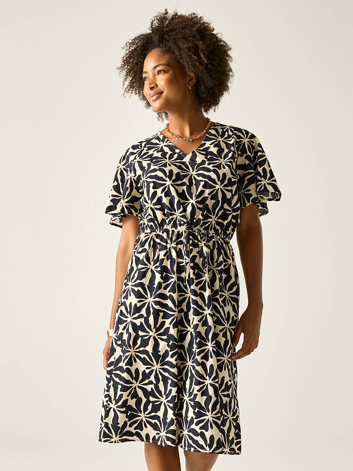 Regatta Kleid "Elona" in Creme/ Schwarz - 42