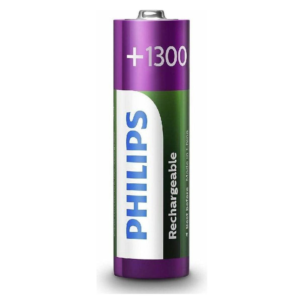 Philips Akku Rechargeable (4 Stk., AA, 1300 mAh) (R6B4A130)