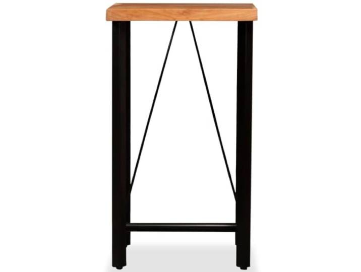 GPUTYGHN Bartisch Akazie Massivholz 60 x 60 x 107 cm Industrie-Stil, Stahlbeine, handgefertigt, Holzmaserung, Unikat, einfache Montage, Küche, Esszimmer
