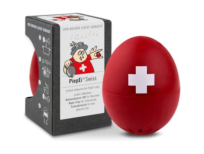 Küchentimer PiepEi Singende Eieruhr Swiss , rot (rot, weiß), Wecker, Küchentimer