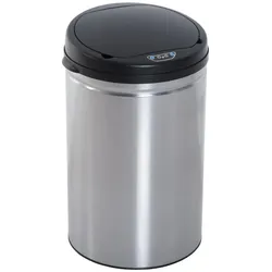 MODFU Mülleimer Edelstahl schwarz 30 l, Sensor-Deckel, 30,5x30,5x51,5 cm, kontaktlos und manuell bedienbar