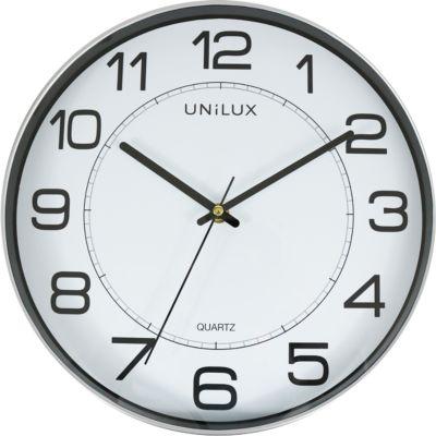 UNILUX MAGNET Wanduhr, Quarzuhrwerk, 30,5 cm, Magnetbefestigung, metallgrau, Batterie inklusive