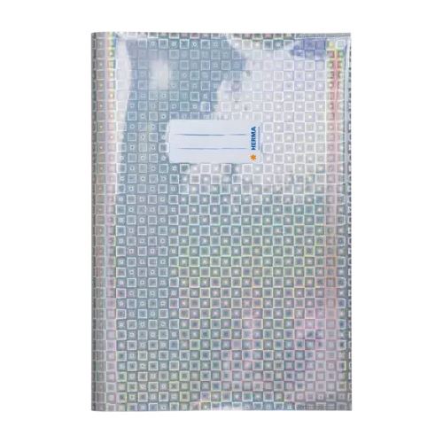 HERMA Heftumschlag Glamour silber Kunststoff DIN A4