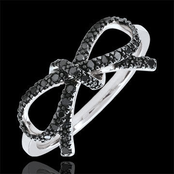 Edenly Feine Schleife mit schwarzen Diamanten - Silber und Diamanten