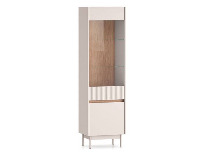 Feldmann-Wohnen Vitrine Dunea (mit Türen, mit Einlegeböden, mit Glaseinsatz, 1-St., moderne Optik, Breite 55cm, ohne Beleuchtung, Front MDF) Cashmere Eiche Cremona Torro Breite 55cm ohne Beleuchtung