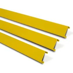 PROREGAL Rammschutz-Planke | HxBxT 10x100x4cm | Feuerverzinkter & kunststoffbeschichteter Stahl | Gelb