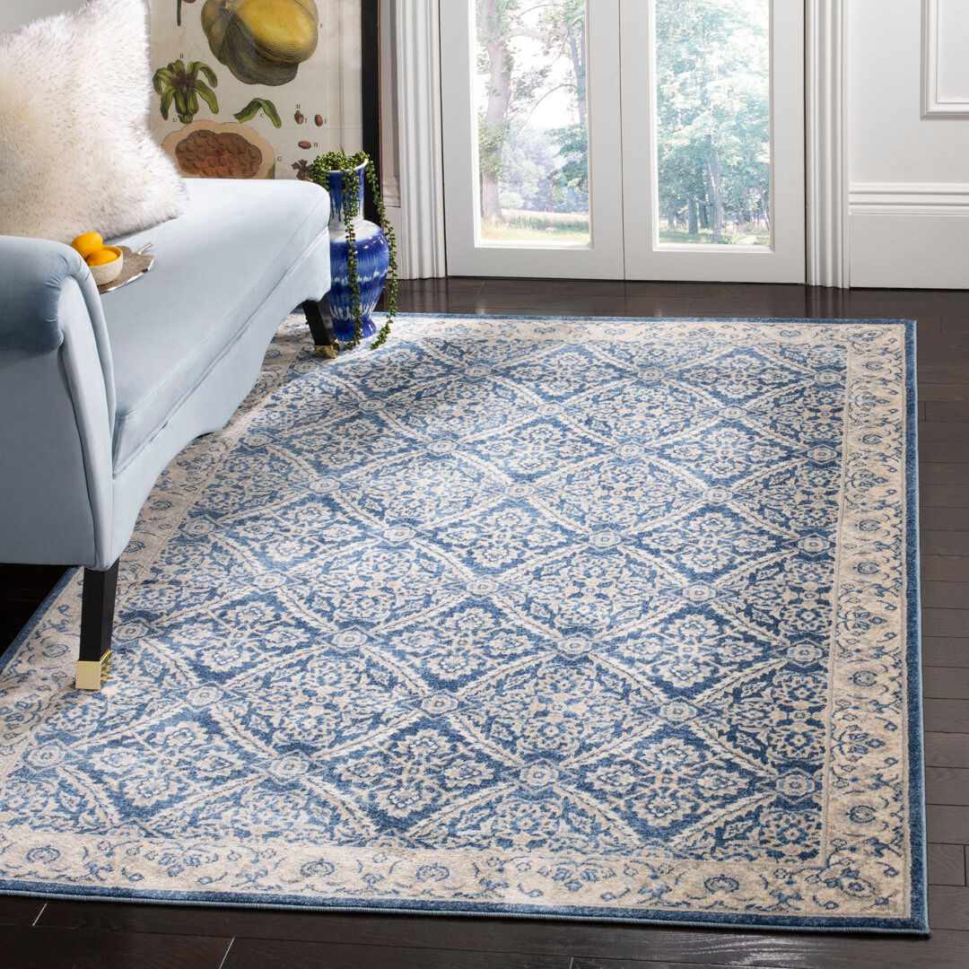 Bloomsbury Market Westminster Oriental Area Rug Navy Rectangle 160 x 229 cm