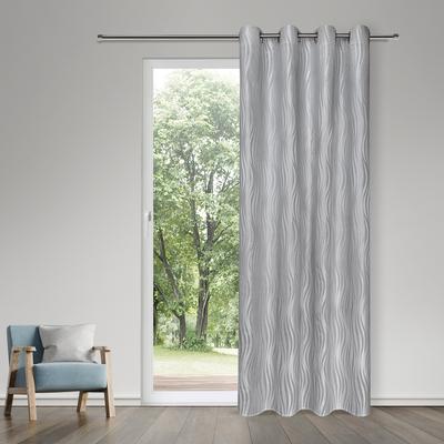 Vorhang GERSTER "Raja" Gr. 1, silber (silberfarben), B:45cm H:245cm, Polyester, Gardinen, SB-Ösenschal "Raja"