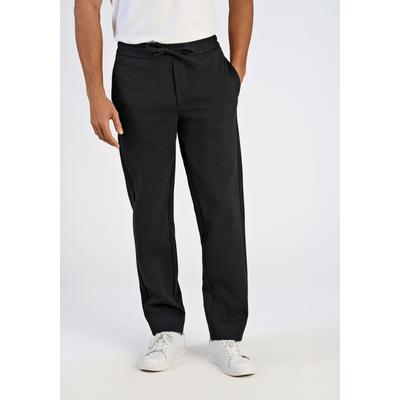Stoffhose LINDBERGH "Stoffhose Relaxed Fit", Herren, Gr. L, schwarz, Obermaterial: 75% Polyester, 22% Viskose, 3% Elasthan, meliert, relaxed fit, Hosen Stoffhose
