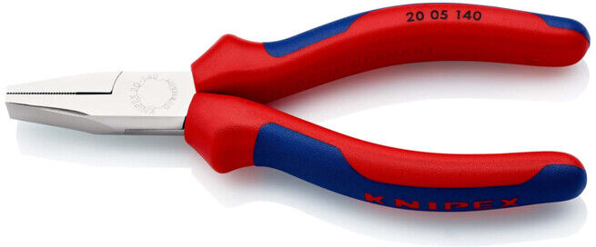 KNIPEX Pince à becs plats chromée avec gaine 140 mm (20 05 140)
