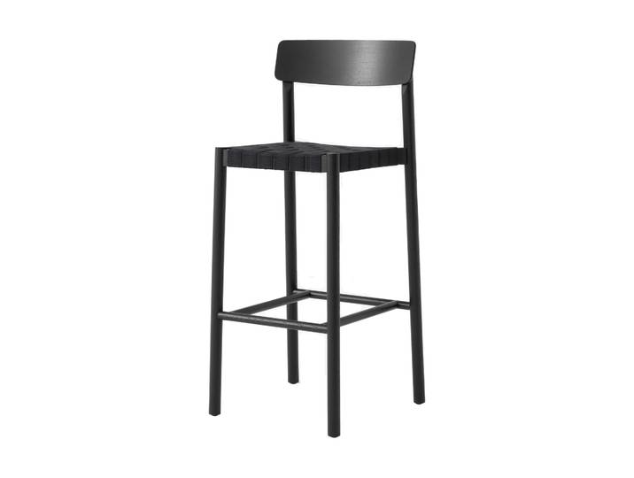 &Tradition Betty TK15 Bar Chair Barstuhl 75 cm Schwarz lackierte esche-schwarzes leinen