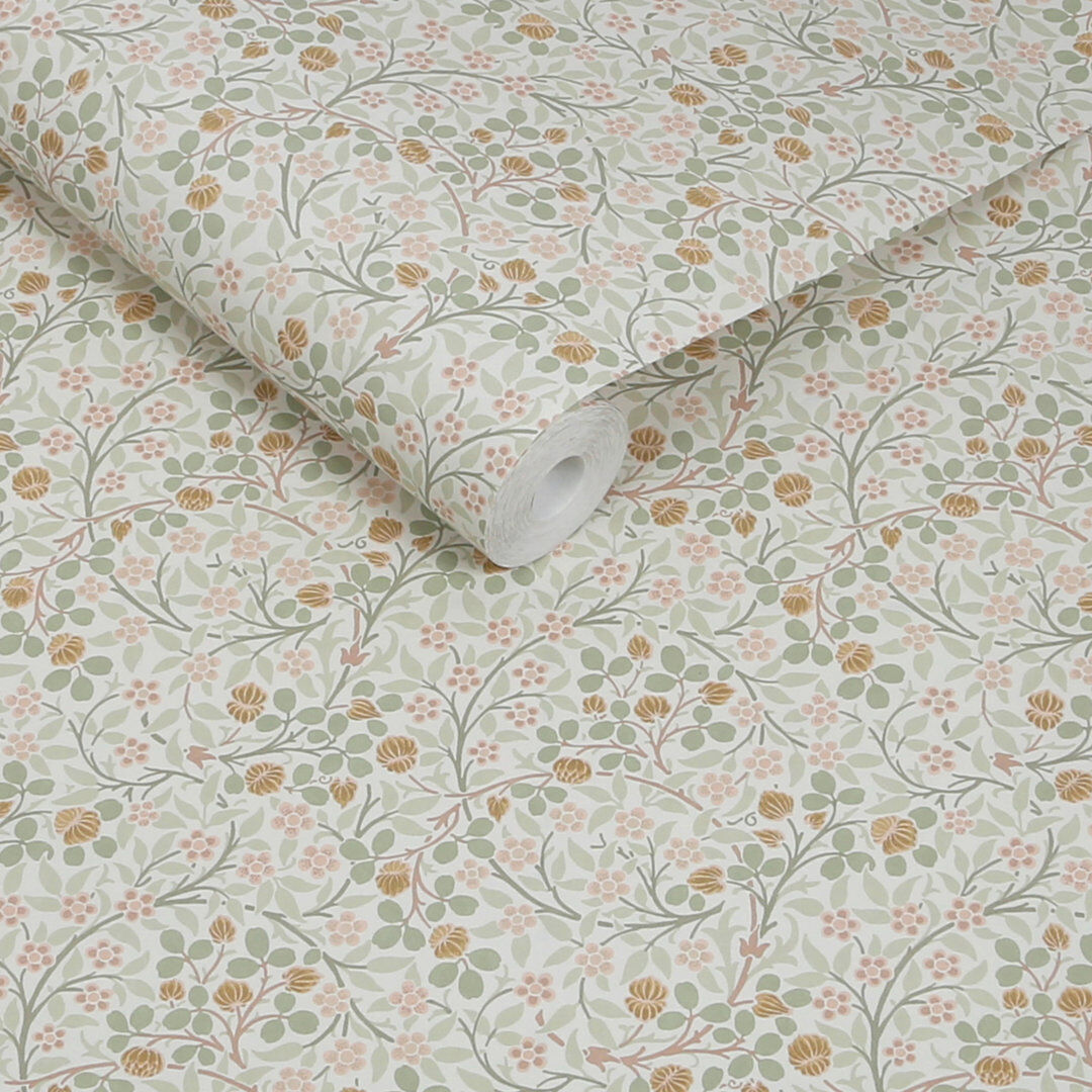 William Morris at Home William Morris Clover Spring Garden Wallpaper Pink/Gray 1,000cm L