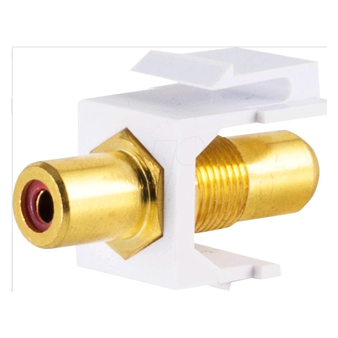 Shiverpeaks S/CONN maximum connectivity Netzwerk Adapter-Keystone Verbinder Cinch Buchse vergoldet, rot (Cinch Kabel) (08-10061)