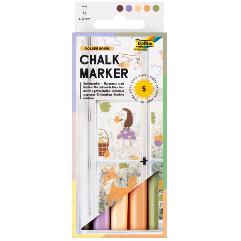 folia GOLDEN HOURS Kreidemarker farbsortiert 1,0 - 2,0 mm, 5 St.