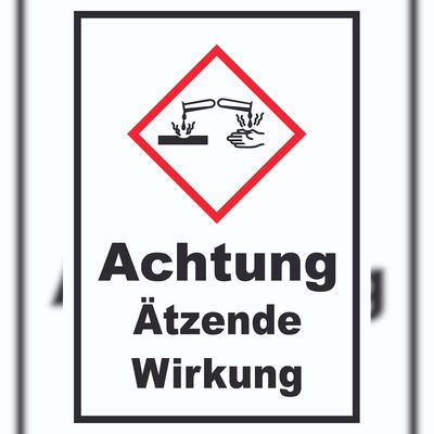 HB-Druck Schild Ätzende Wirkung Ätzwirkung hochkant A5 (148x210mm)