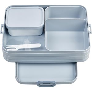 Mepal Lunchbox Bento Take a Break large Kunststoff, Brotdose mit Einsatz, Nordic blue, 1,5 l