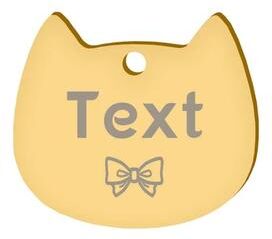 Uplifted Finds Custom Laser Engraved Stainless Steel Cat Face ID Tag gold 391 s