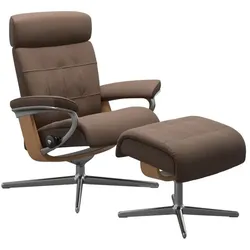 Stressless Sessel mit Hocker Erik Cross Leder Braun Batick Mole M (Medium)
