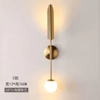 Inspire Curations Modern Luxury Gold Inclined Tube Wall Sconce model C cold White 6000k