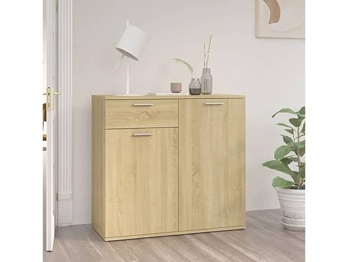 Chaduof Sideboard, Kommode Schlafzimmer, Komodenschrank, Möbel Schlafzimmer, Sidebordmöbel, Sonoma-Eiche 80x36x75 cm Spanplatte