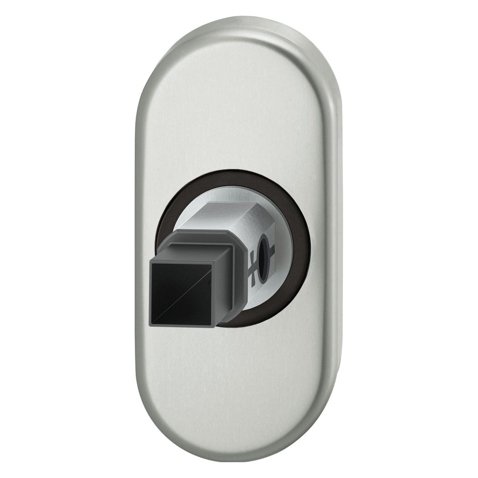 FSB Adapter-Rosette oval Rahmentür, 9 mm, EN179, Aluminium silber (42731239)