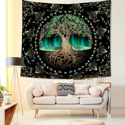 Modern Mode Marketplace Tree Of Life Blacklight Tapestry For Psychedelic Boho Dorm Decor pattern 2
