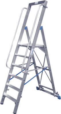 Stufenstehleiter, mit großer Plattform, Aluminium, mit 4 Stufe