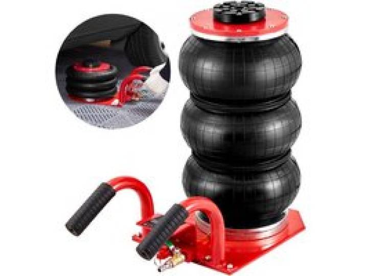 VEVOR Cric Pneumatique 3 T 140-450 mm Cric de Levage Pneumatique 0,8-1,0 MPa Cric Gonflable 3 Coussins d’Air Levage Rapide Facile Portable pour Réparation Entretien Voiture SUV Atelier Garage Rouge
