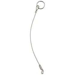 Halteseil/rostfreier Stahl, mit Befestigungsring und Anschrauböse | l=150 mm / ohne Ummantelung | 22400.0935