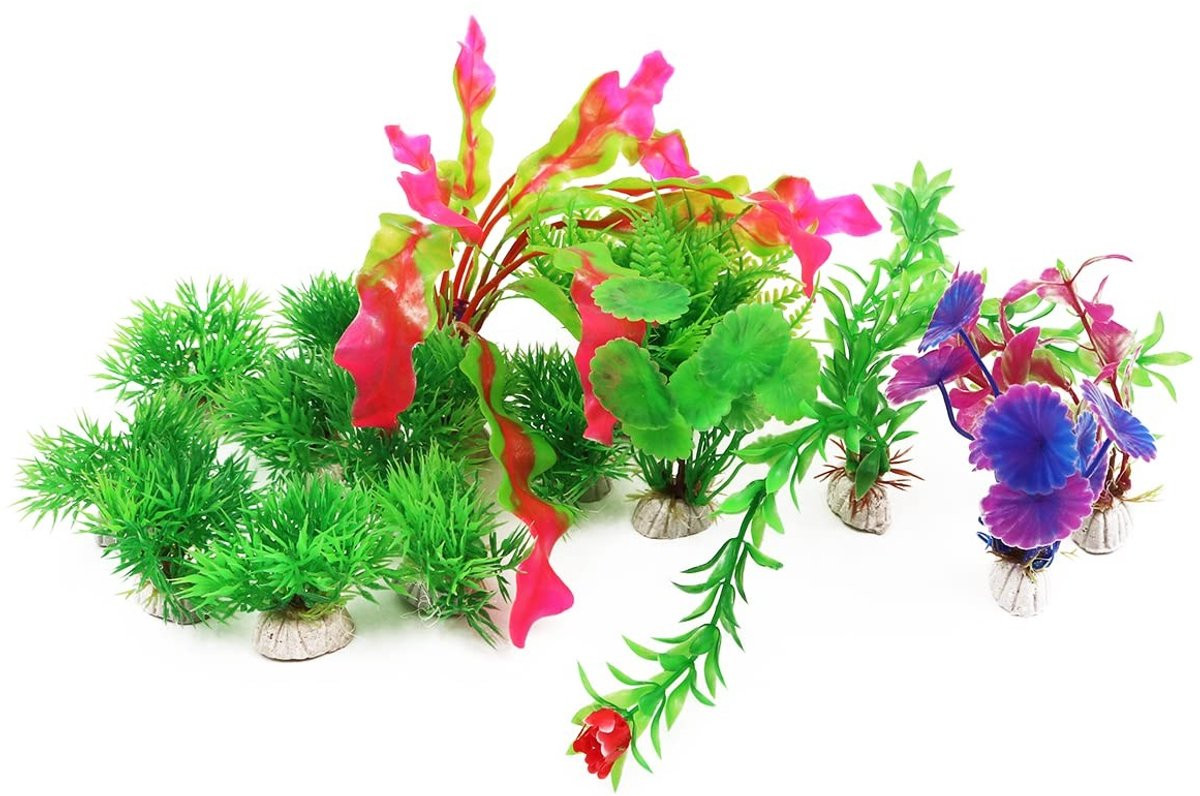 Dailygoods Set van 16 kunstmatige aquariumplanten voor onderwaterdecoratie