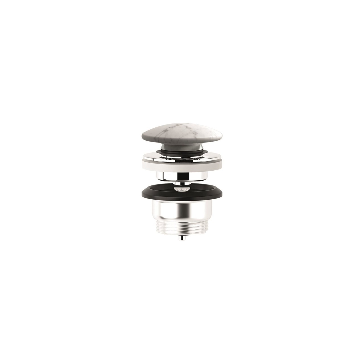 KLUDI-ROTEX Push-Open-Ablaufgarnitur Marble Carrara matt 10470S1-00