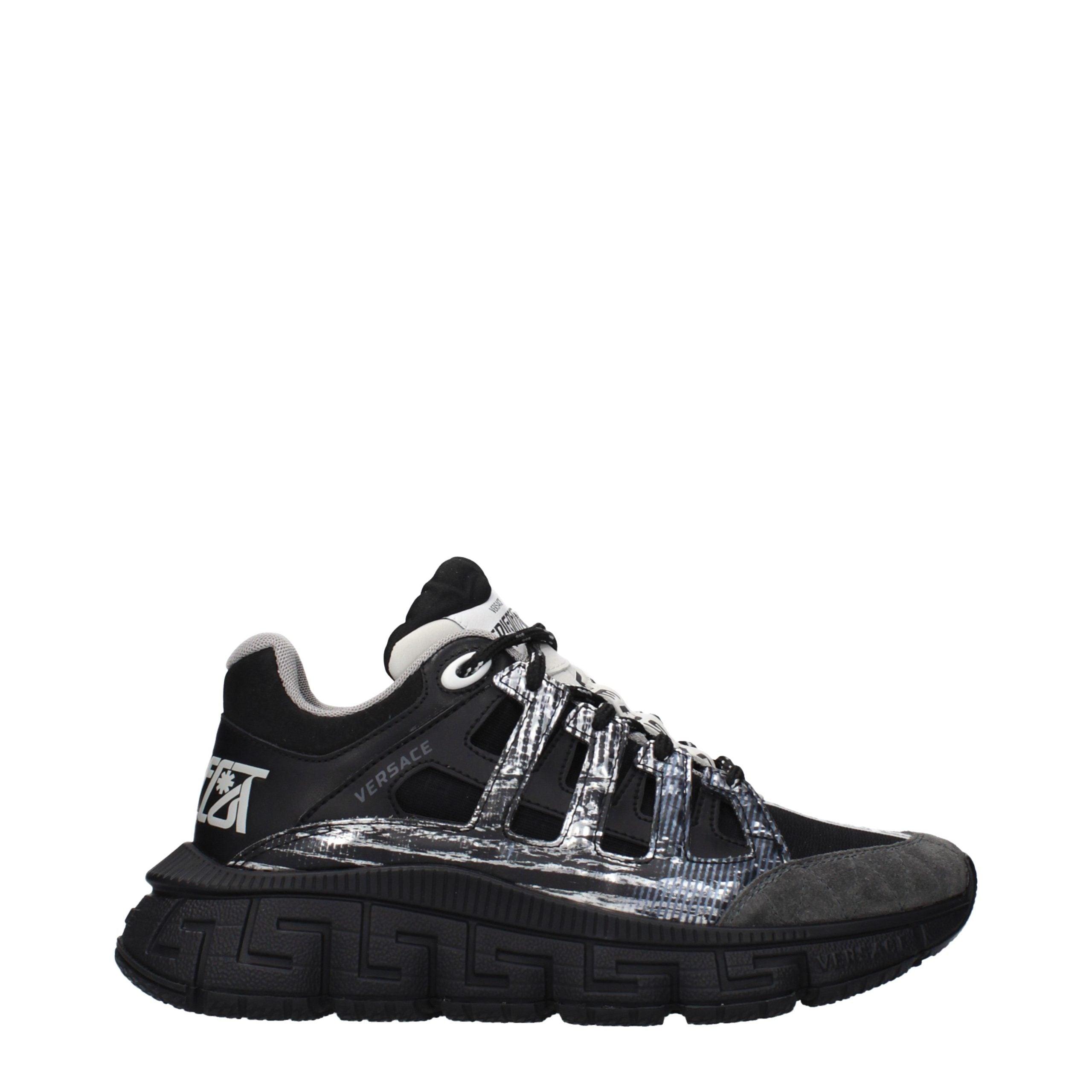 Versace Schwarze Stoff-Athletik-Sneaker