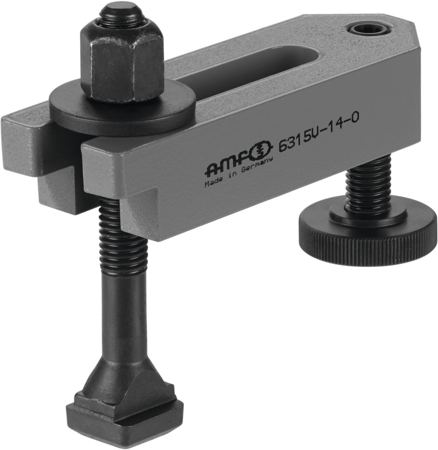 AMF Spanneisen 6315V abgesetzt mit Stützschraube Nut 18 mm (73254)